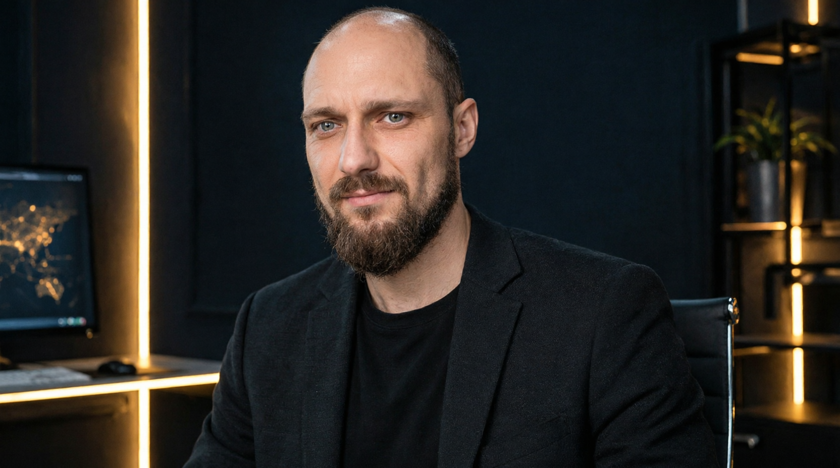 Patrick Hopf, Founder & CEO von ThinkSpecX®, leicht lächelnd im Gespräch